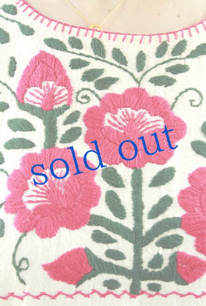 画像2: メキシコ刺繍ウィピルドレス  (2)