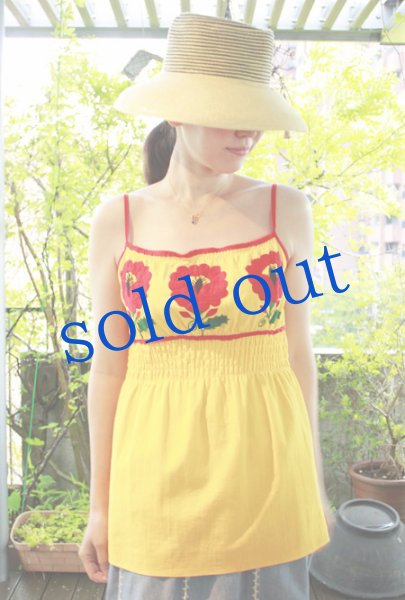 画像3: オアハカ大ぶり花刺繍キャミトップス (3)