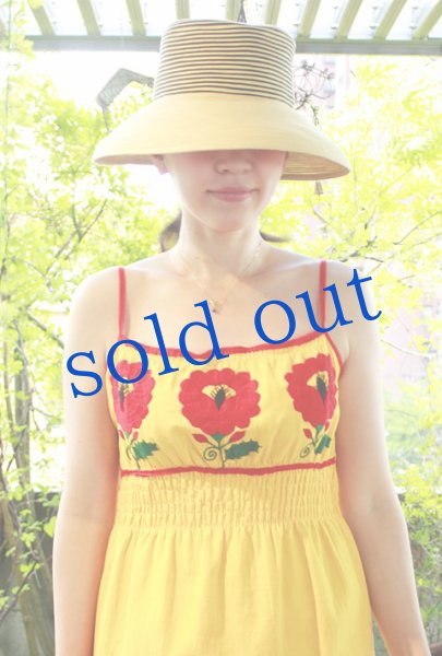 画像1: オアハカ大ぶり花刺繍キャミトップス (1)