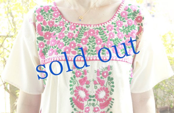 画像5: メキシコプエブラ刺繍ワンピース　 (5)