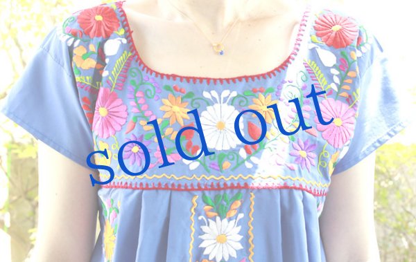 画像5: メキシコ刺繍チュニックワンピース　 (5)