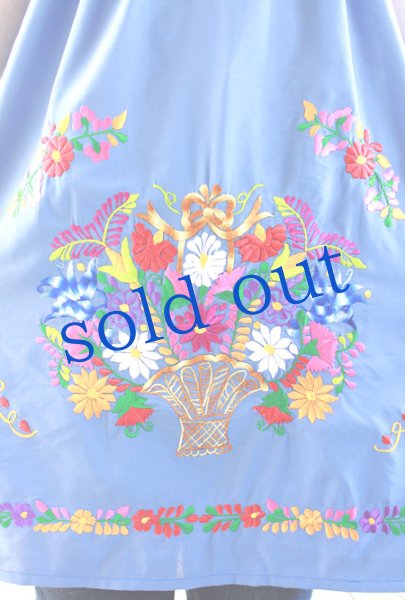 画像4: メキシコ刺繍チュニックワンピース　 (4)