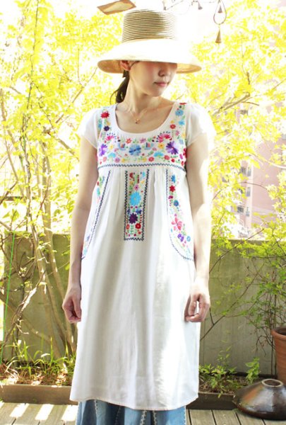 画像3: 洋服デザインの手刺繍ワンピース (3)