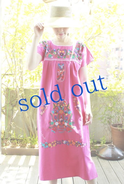 画像2: メキシコ刺繍ワンピース (2)