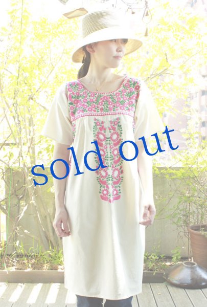 画像3: メキシコプエブラ刺繍ワンピース　 (3)