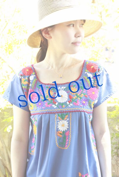 画像3: メキシコ刺繍チュニックワンピース　 (3)