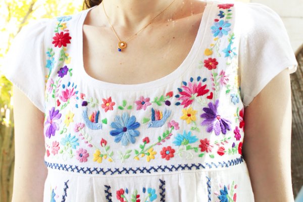 画像5: 洋服デザインの手刺繍ワンピース (5)