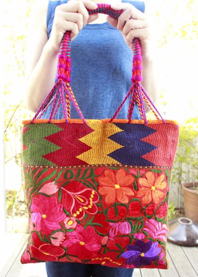 画像1: グアテマラ刺繍のチアパスバッグ
