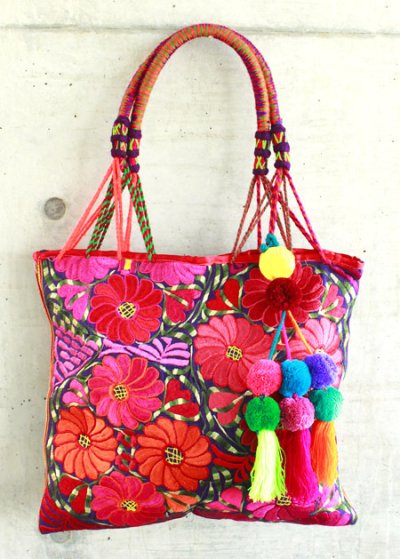 画像1: グアテマラ刺繍のチアパスバッグ