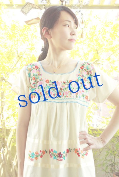 画像2: プエブラ州定番刺繍ワンピース  (2)