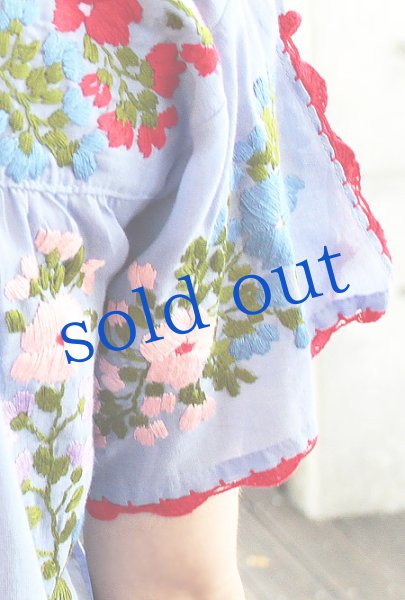 画像4: ガーゼ刺繍のチュニックワンピース　 (4)