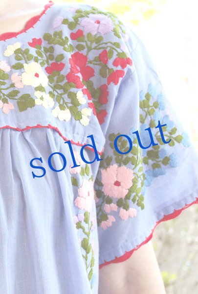 画像2: ガーゼ刺繍のチュニックワンピース　 (2)