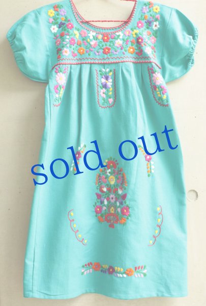 画像2: メキシコ刺繍のチュニックワンピース　 (2)