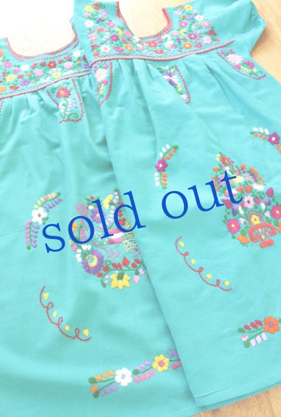 画像3: メキシコ刺繍のチュニックワンピース　 (3)