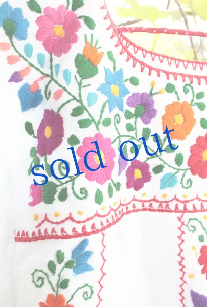 画像2: メキシコ刺繍定番ブラウス (2)