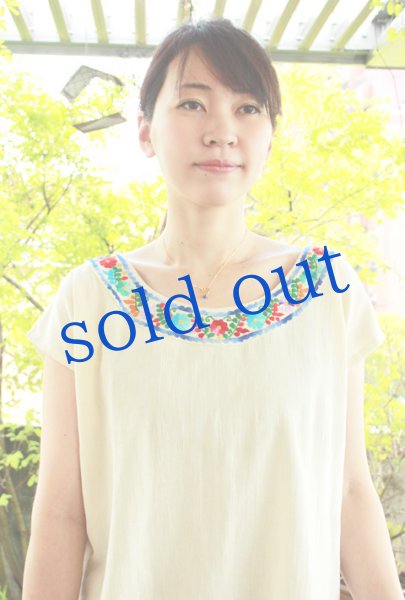 画像2: プエブラ刺繍のウイピルブラウス (2)