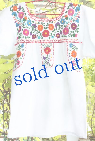 画像3: メキシコ刺繍定番ブラウス (3)