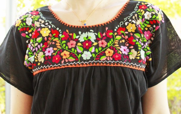 画像5: ガーゼ生地のメキシカンブラウス (5)