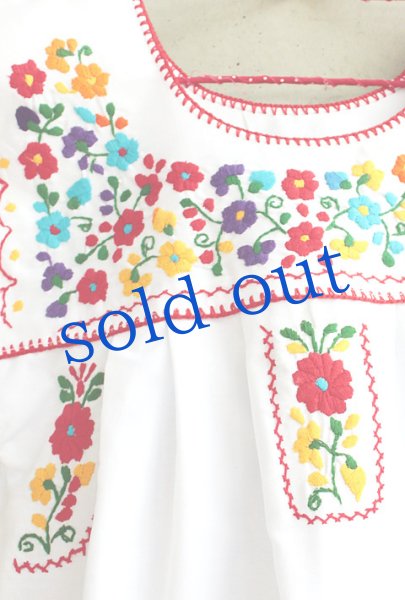 画像2: メキシコ刺繍のワンピース (2)