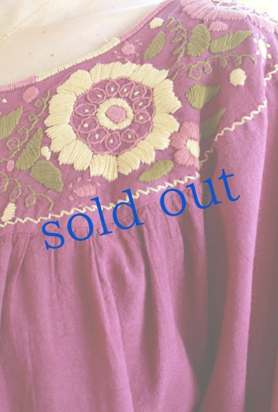 画像3: メキシコ刺繍長袖ブラウス「チアパス」 (3)