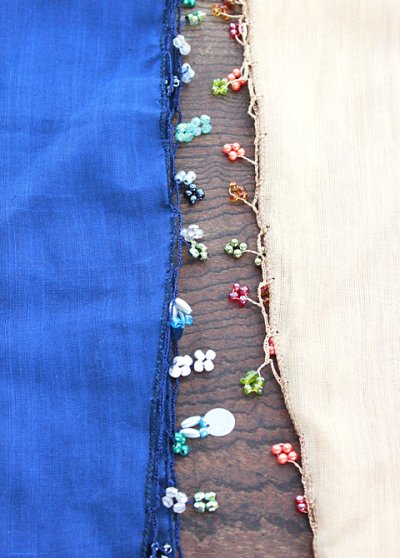 画像2: トルコ手編みオヤ付きスカーフ　
