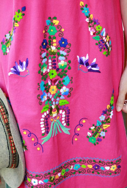 画像4: マンタ生地のメキシカンチュニックワンピース  (4)