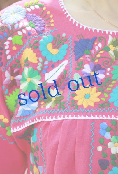画像2: マンタ生地のメキシカンチュニックワンピース　 (2)