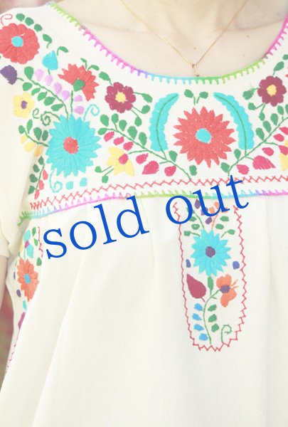 画像2: マンタ生地のメキシカンワンピース　 (2)
