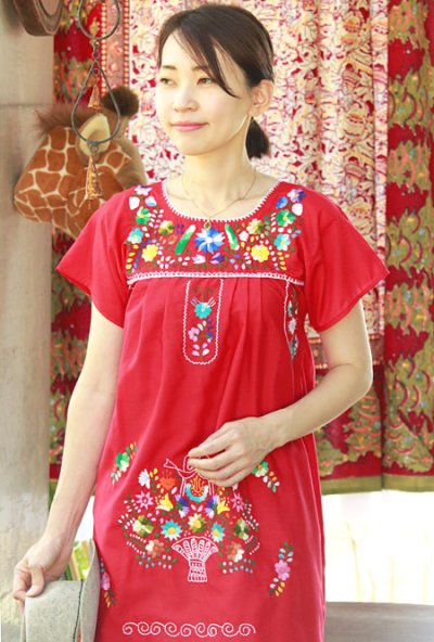 画像1: プエブラ定番メキシカンワンピース