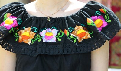 画像3: メキシコ刺繍オフショルダートップス