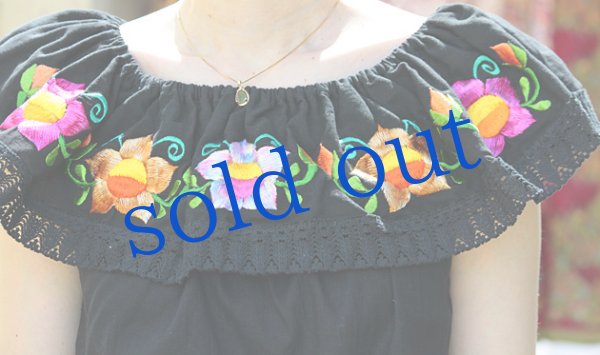 画像5: メキシコ刺繍オフショルダートップス (5)