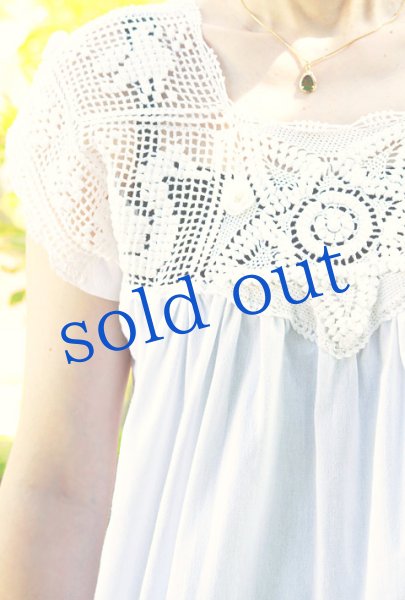 画像2: 手編みクロシェレースのチュニック (2)