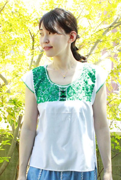 画像1: サンアントニーノ刺繍ブラウス　