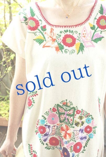 画像2: マンタ生地のメキシカンワンピース (2)