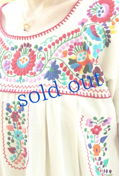 画像3: マンタ生地のメキシカンワンピースＬサイズ (3)