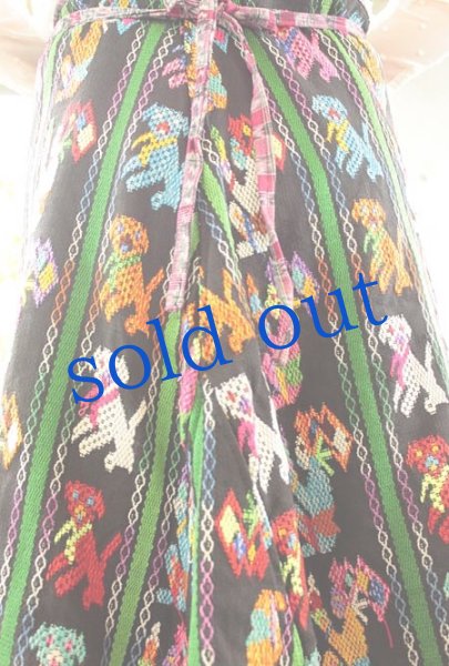 画像5: グアテマラ織生地の巻きスカートエプロン (5)