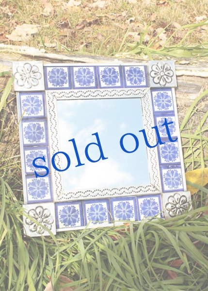 画像2: タラベラ焼タイルの鏡 (2)