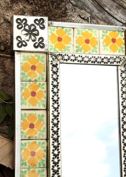 画像3: タラベラ焼タイルの鏡 (3)