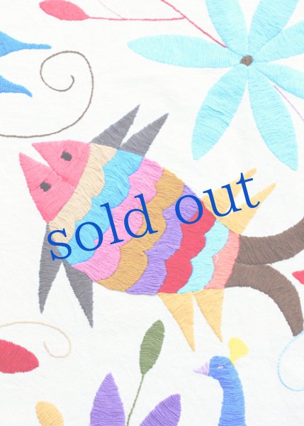 画像5: オトミの刺繍布大サイズ鳥蝶魚 (5)