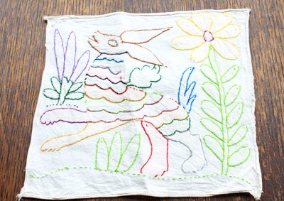 画像2: オトミの刺繍クロス刺繍絵[約22cm×21cm]