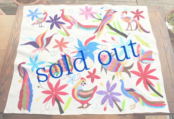 画像3: オトミの刺繍布大サイズ鳥蝶魚 (3)