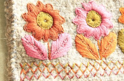 画像3: 手つむぎ・手織りウールの刺繍ポシェット