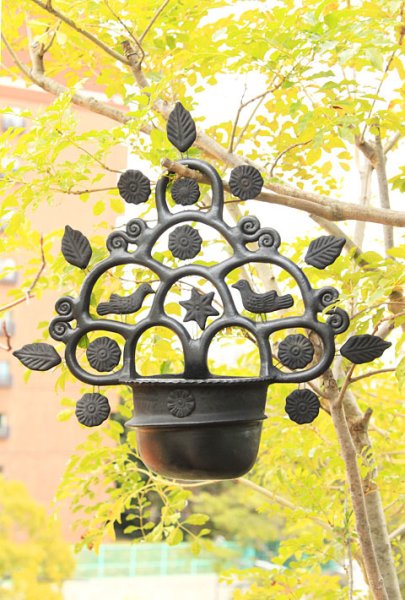 画像3: バロネグロ黒い陶器フラワーポット鉢 (3)