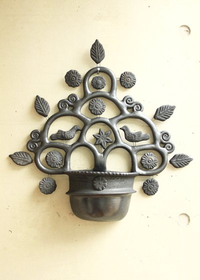 画像1: バロネグロ黒い陶器フラワーポット鉢