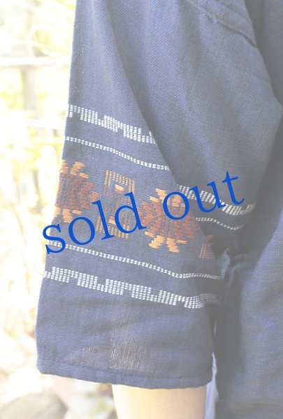 画像3: メンズグアテマラの織生地トップス (3)