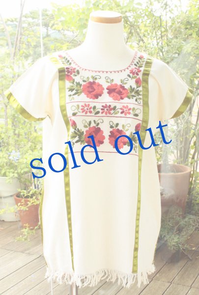 画像2: メキシコ刺繍ウィピルドレス (2)