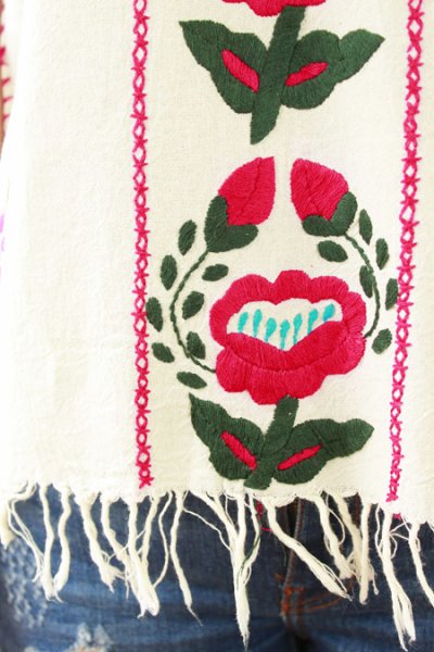画像2: メキシコ刺繍ウィピルtop