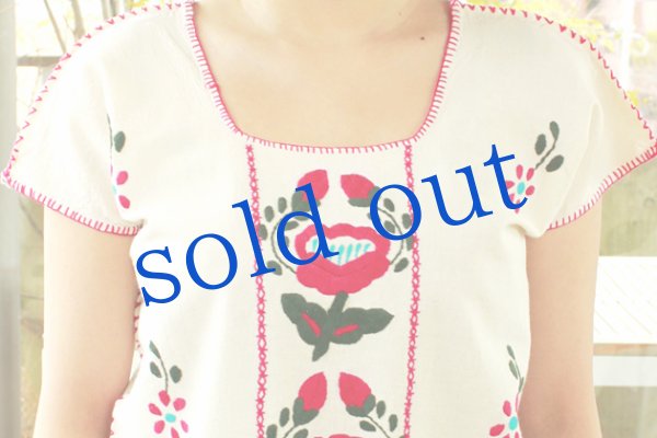 画像5: メキシコ刺繍ウィピルtop (5)