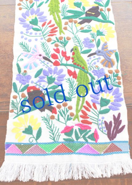 画像2: シナカンタンの手織り生地手刺繍タペストリー (2)