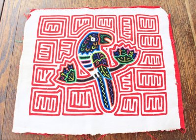 画像1: ビンテージモラ刺繍クロス[約42cm×35cm]　　
